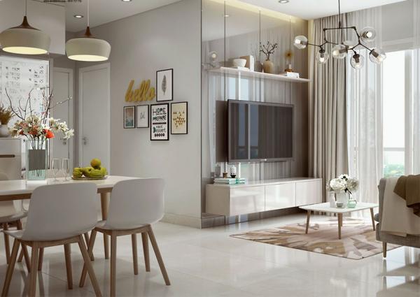 Những mẫu phòng khách màu be trẻ trung, sang trọng