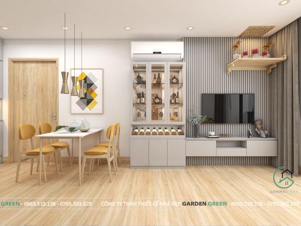 Garden Green thiết kế và thi công căn hộ 2 ngủ  SA3 Vinhomes Smart City.